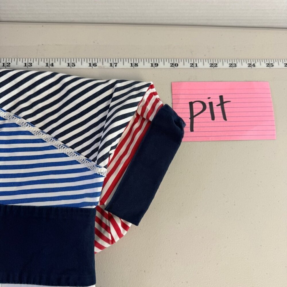 United Colors of Benetton Slim Fit Red Blue Stripes T-shirt Mini Dress No Size - Picture 9 of 16